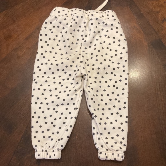 GUC Old navy White w/ black polka dots sweat suit full zip jacket w/ sweatpants - Picture 8 of 9